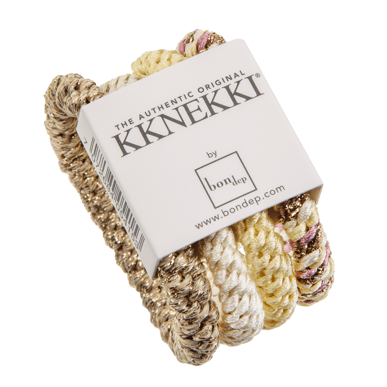 Bon Dep Kknekki hårresår - Gul / Vit / Beige glimmer (4-pack)